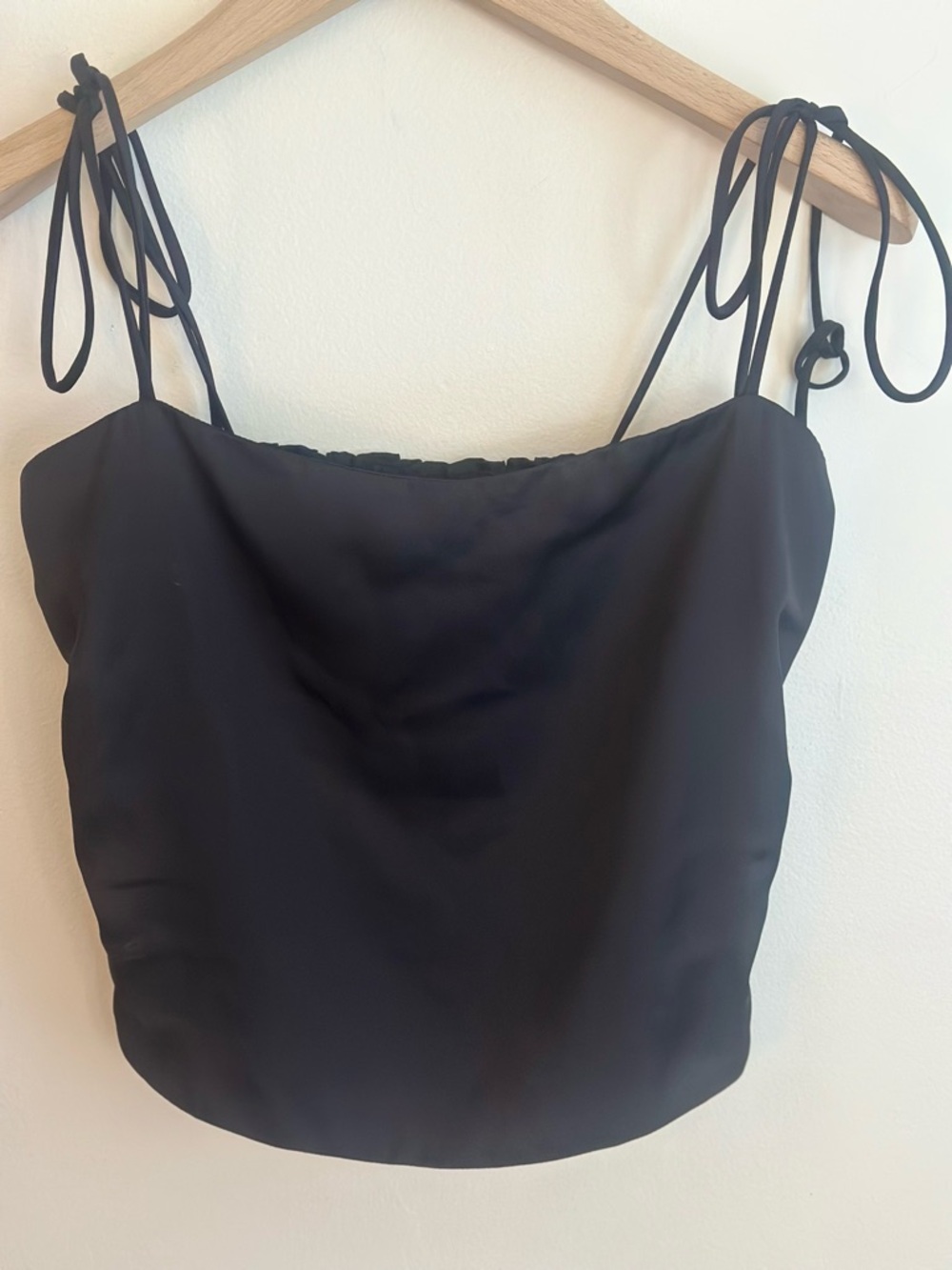 Urban Outfitters Black Satin Tie-Shoulder Cami